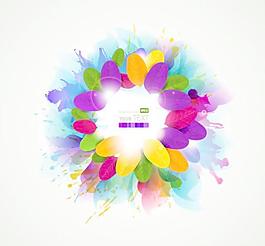 時尚炫彩花朵背景矢量素材2