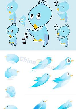 卡通小鳥圖標(biāo)矢量素材