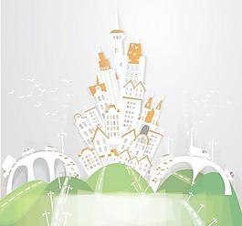 卡通城市建筑矢量素材2