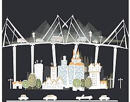 卡通城市建筑矢量素材1