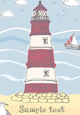 夏日海灘矢量素材1