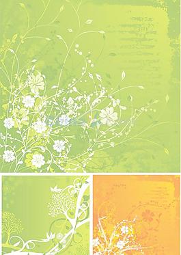 生動(dòng)花卉矢量素材背景圖