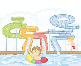夏季背景矢量插畫