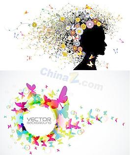 炫彩蝴蝶创意矢量图