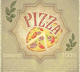 復(fù)古pizza海報(bào)背景矢量素材