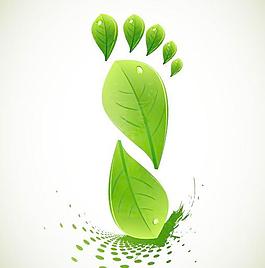 時尚創(chuàng)意綠葉邊框矢量素材1