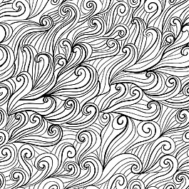 矢量無(wú)縫摘要手繪圖案