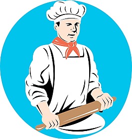 廚師廚師拿揉搟面包