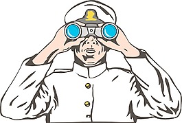 海軍上尉的水手用雙筒望遠(yuǎn)鏡