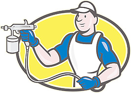 噴漆噴槍的卡通