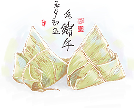 矢量繪圖的粽子端午節的傳統餃子翻譯：第五日農歷