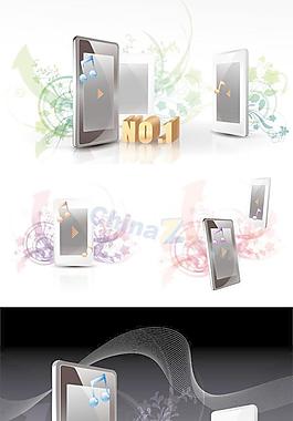 音乐播放器花纹矢量素材