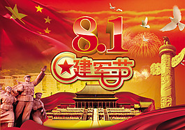 八一建軍節(jié)PSD海報