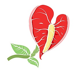 裝飾紅葉花卉矢量