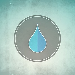 水滴在灰色的背景可以作为贴纸
