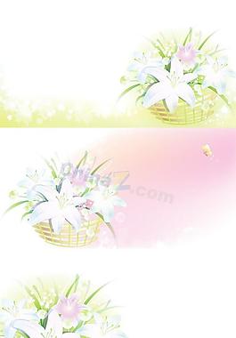 精美百合背景矢量素材