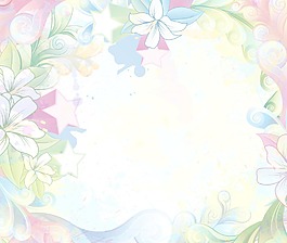 水彩花卉背景矢量插畫