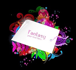 五顏六色的花卉矢量購物標(biāo)簽
