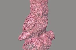 貓頭鷹雕像3D掃描（Voronoi風(fēng)格）