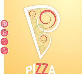 卡通pizza標(biāo)簽貼紙矢量素材3