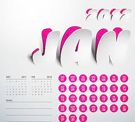 2012日歷矢量素材6