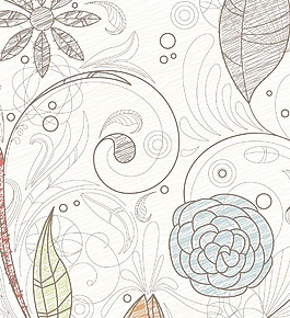 涂鴉花卉背景矢量插畫