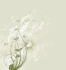 花與蝴蝶矢量畫背景