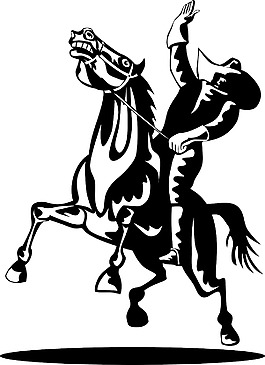牛仔騎野馬的馬