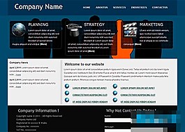 暗藍色商務企業css模板下載