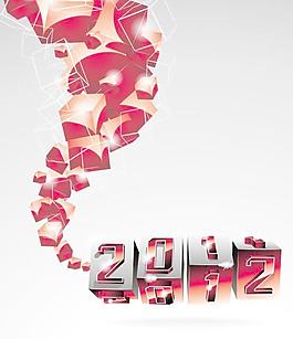 2012字体图形背景矢量素材2