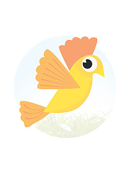 漫畫插圖的鳥