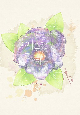 水彩花卉背景矢量插畫(huà)