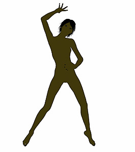 一個(gè)假扮女人剪影