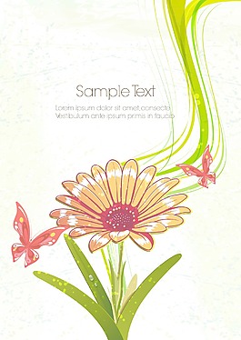 水彩花卉背景矢量插畫(huà)