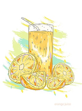 橙汁矢量插画