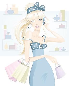 時(shí)尚美女插畫矢量素材5
