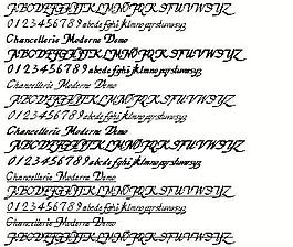 Chancellerie Moderne Demo 英文字體下載
