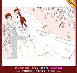 婚禮 婚慶 插畫圖片