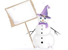 圣誕老人與雪人背景矢量素材4