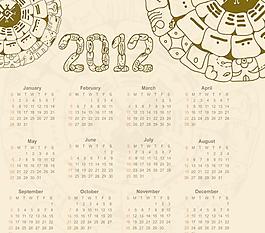 2012年年歷矢量素材1