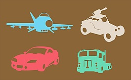 汽車和卡車的平面形狀