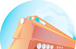 从低角度逆视柴油火车