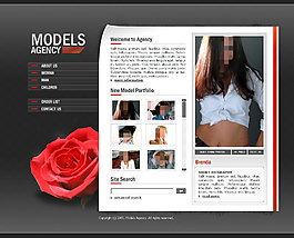 玫瑰模特網(wǎng)頁psd模板