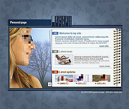 個性筆記本網(wǎng)站psd模板