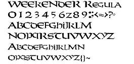 WEEKENDER 英文字体下载