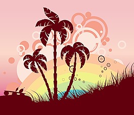 老式的夏季背景矢量插畫