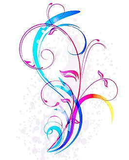 五顏六色的花卉元素矢量插畫