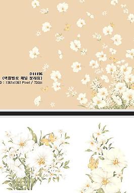 時(shí)尚蝴蝶與蘭花PSD分層素材