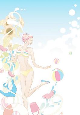 時(shí)尚美女插畫矢量素材5