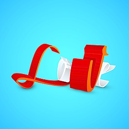 3D文字愛紅色和白色